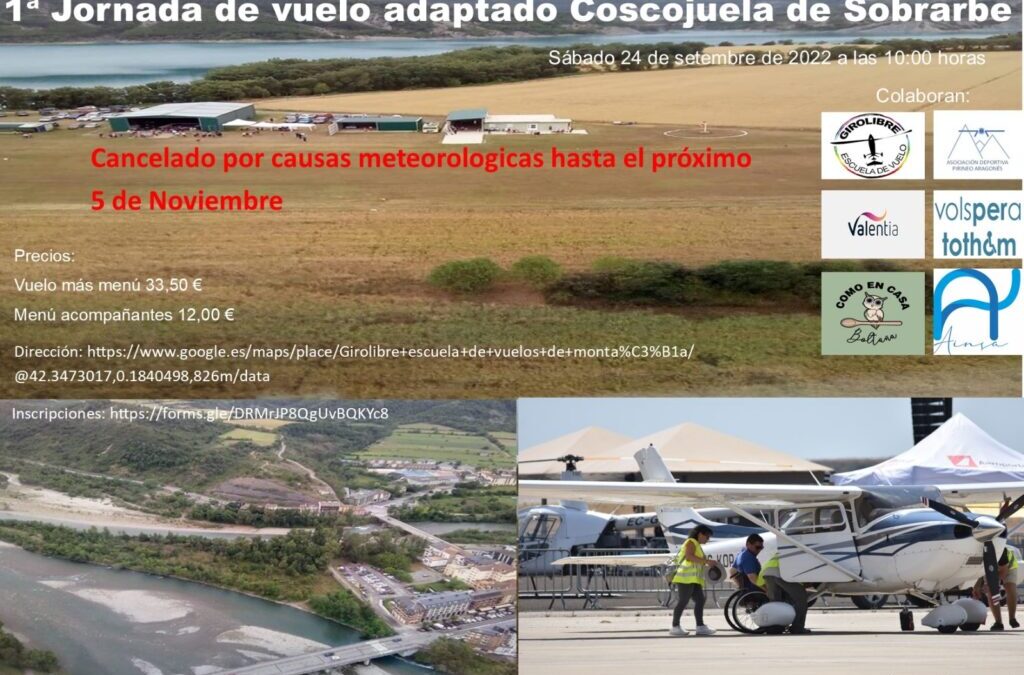 Primera Jornada de vuelo adaptado Coscujuela de Sobrarbe 5 de novembre de 2022
